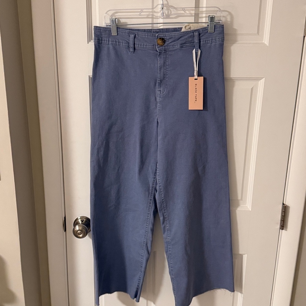 NWT Black Tape Women’s Lia Super High Rise Wide Leg Crops Pastel Blue Wash 29 - Picture 5 of 13